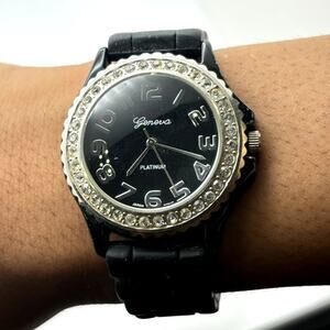 Silver & Black Men's Watch